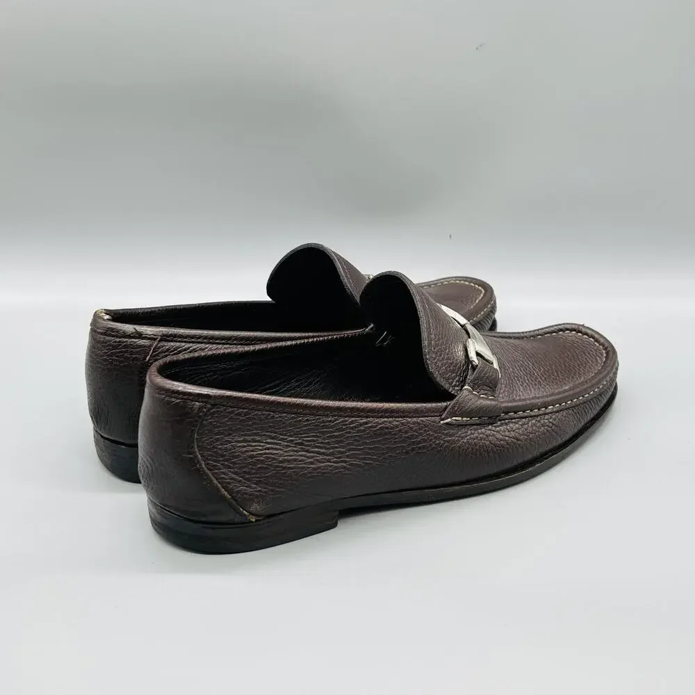 Allen Edmonds Shoes Men 9.5 Brown Leather Firenze Horsebit Loafers Slip On